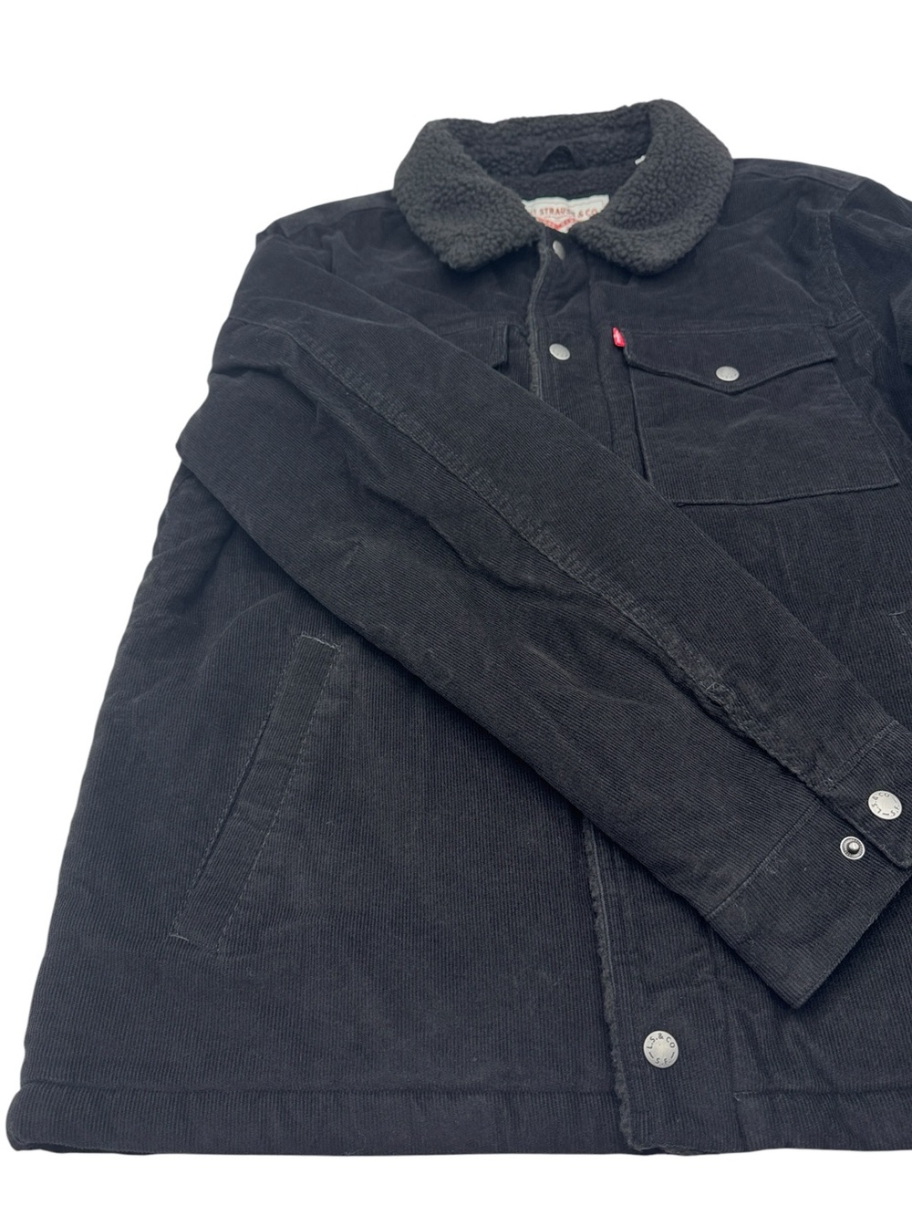 NWT Levi's Men's Black Corduroy Sherpa-Lined Trucker Jacket Size M - Picture 8 of 16